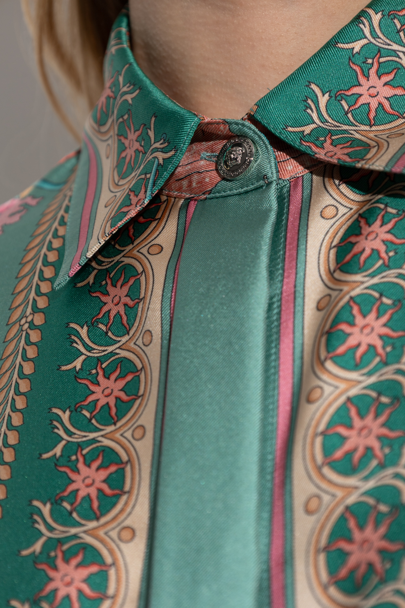 Green Silk shirt with 